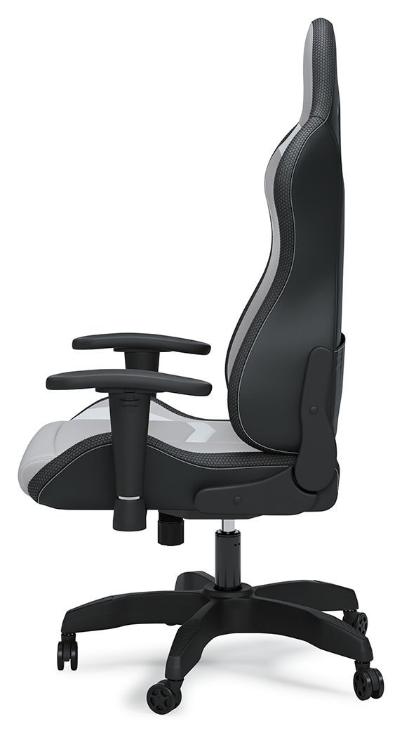 Lynxtyn - White/gray - Home Office Swivel Desk Chair-Washburn's Home Furnishings