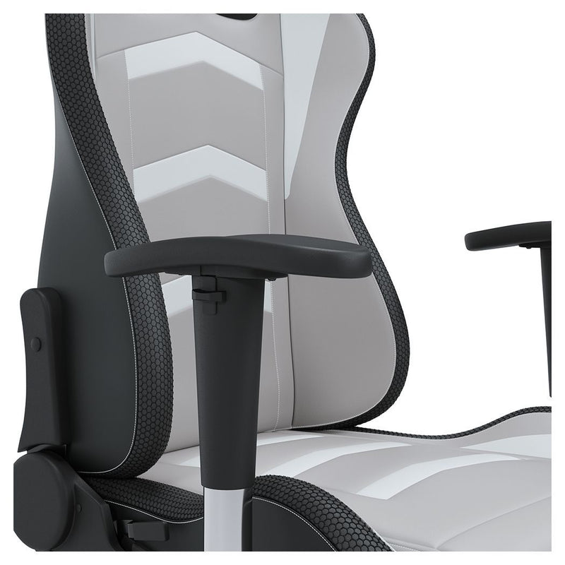 Lynxtyn - White/gray - Home Office Swivel Desk Chair-Washburn's Home Furnishings