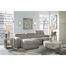 Mabton - Gray - Left Arm Facing Power Chaise 3 Pc Sectional-Washburn's Home Furnishings