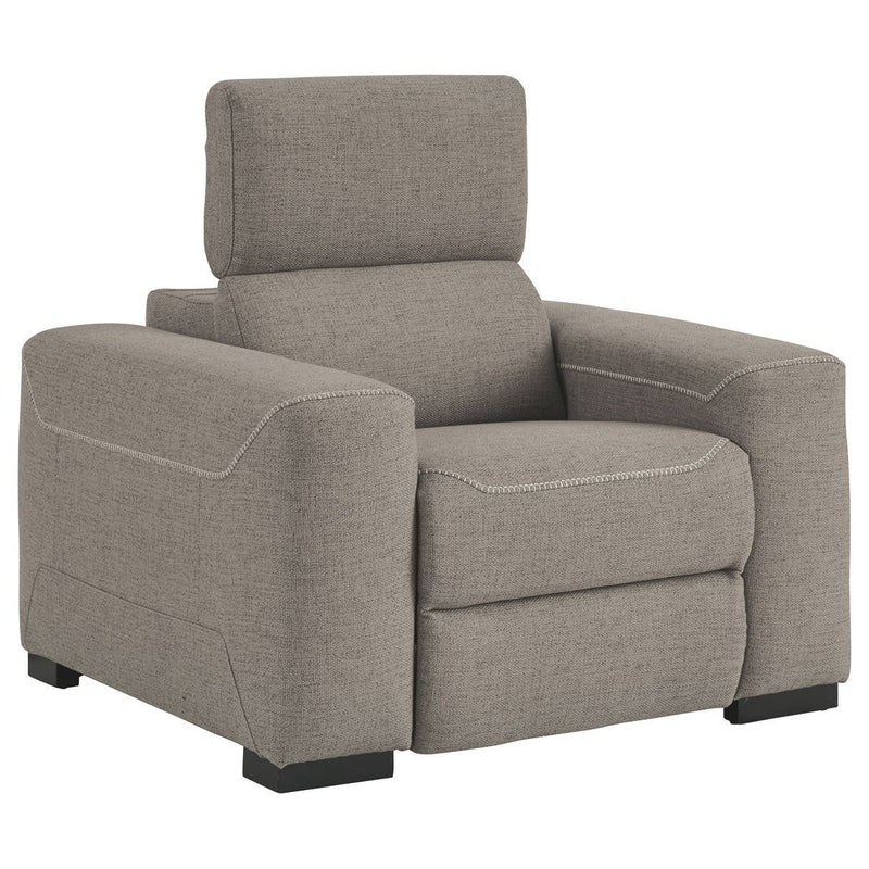 Mabton - Gray - Pwr Recliner/adj Headrest-Washburn's Home Furnishings