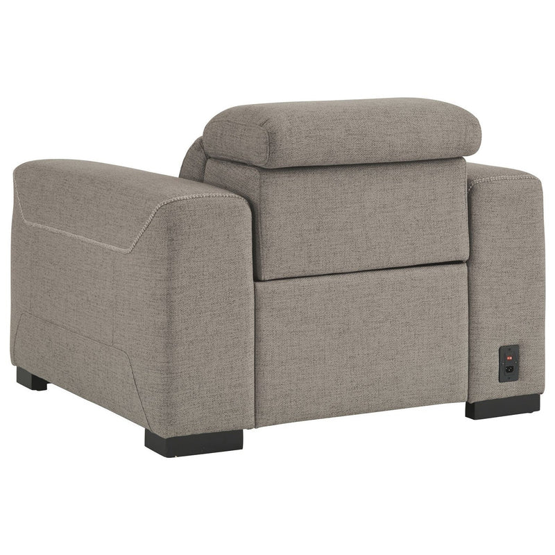 Mabton - Gray - Pwr Recliner/adj Headrest-Washburn's Home Furnishings