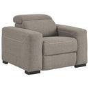 Mabton - Gray - Pwr Recliner/adj Headrest-Washburn's Home Furnishings