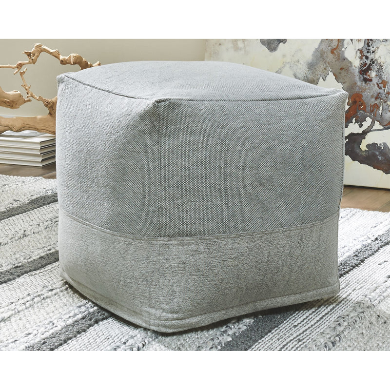 Mabyn - Gray - Pouf-Washburn's Home Furnishings