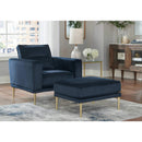 Macleary - Navy - 2 Pc. - Chair, Ottoman-Washburn's Home Furnishings