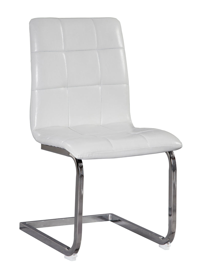 Madanere - White/chrome Finish - Dining Chair (set Of 4)-Washburn's Home Furnishings