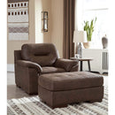 Maderla - Walnut - Chair, Ottoman-Washburn's Home Furnishings