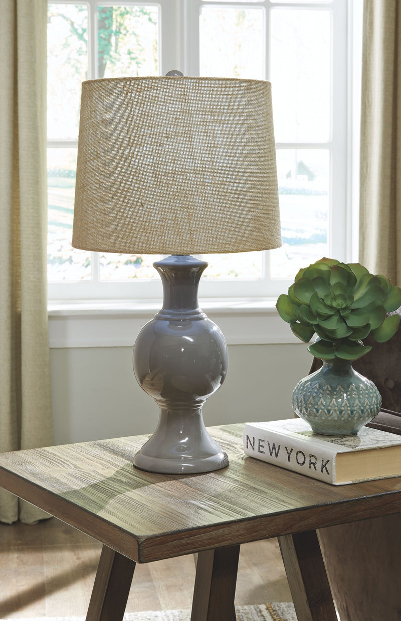 Magdalia - Gray - Ceramic Table Lamp (1/cn)-Washburn's Home Furnishings