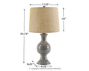 Magdalia - Gray - Ceramic Table Lamp (1/cn)-Washburn's Home Furnishings