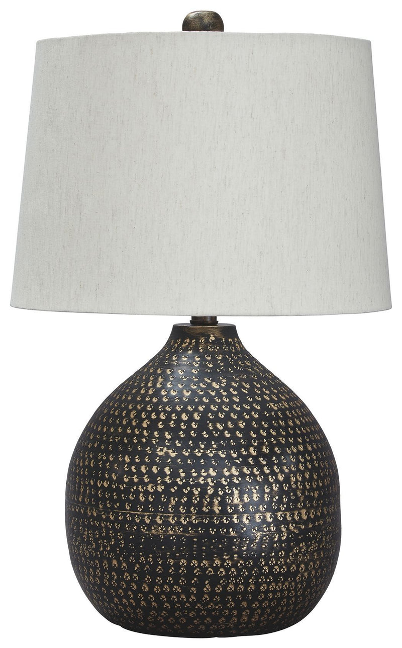 Maire - Black/gold Finish - Metal Table Lamp (1/cn)-Washburn's Home Furnishings