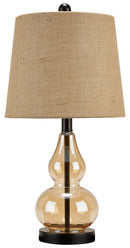 Makana - Champagne/black - Glass Table Lamp (1/cn)-Washburn's Home Furnishings