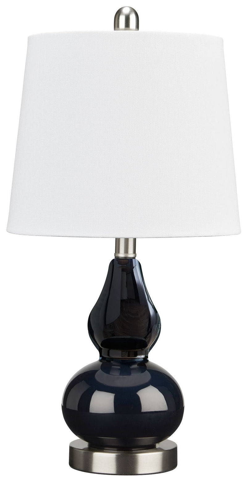 Makana - Navy - Glass Table Lamp (1/cn)-Washburn's Home Furnishings