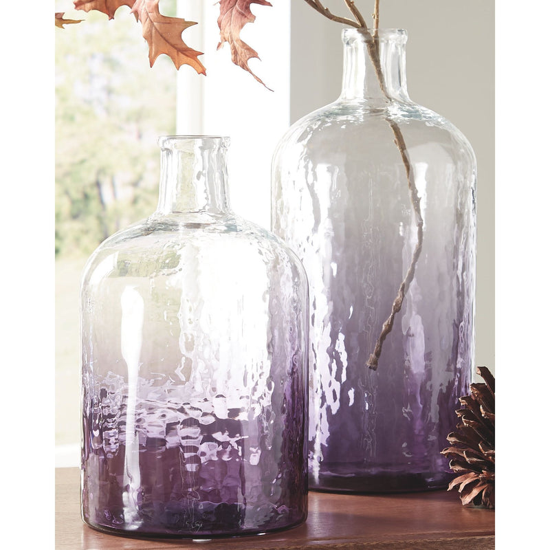 Maleah - Purple - Vase Set (2/cn)-Washburn's Home Furnishings