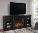 Mallacar - Black - Xl Tv Stand W/fireplace Option-Washburn's Home Furnishings