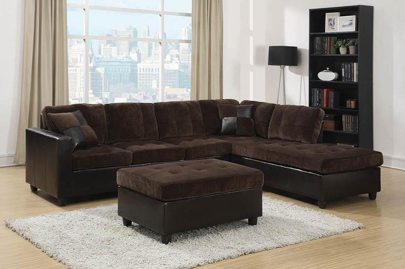 Mallory - Sectional - Ottoman - Dark Chocolate-Washburn's Home Furnishings