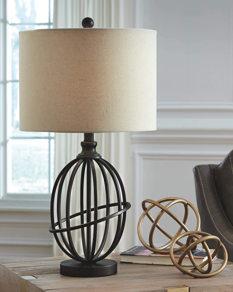 Manasa - Dark Brown - Metal Table Lamp (1/cn)-Washburn's Home Furnishings