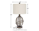 Manasa - Dark Brown - Metal Table Lamp (1/cn)-Washburn's Home Furnishings