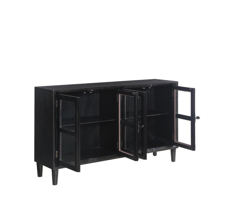 Mapleton - 4-door Accent Cabinet - Black-Washburn's Home Furnishings