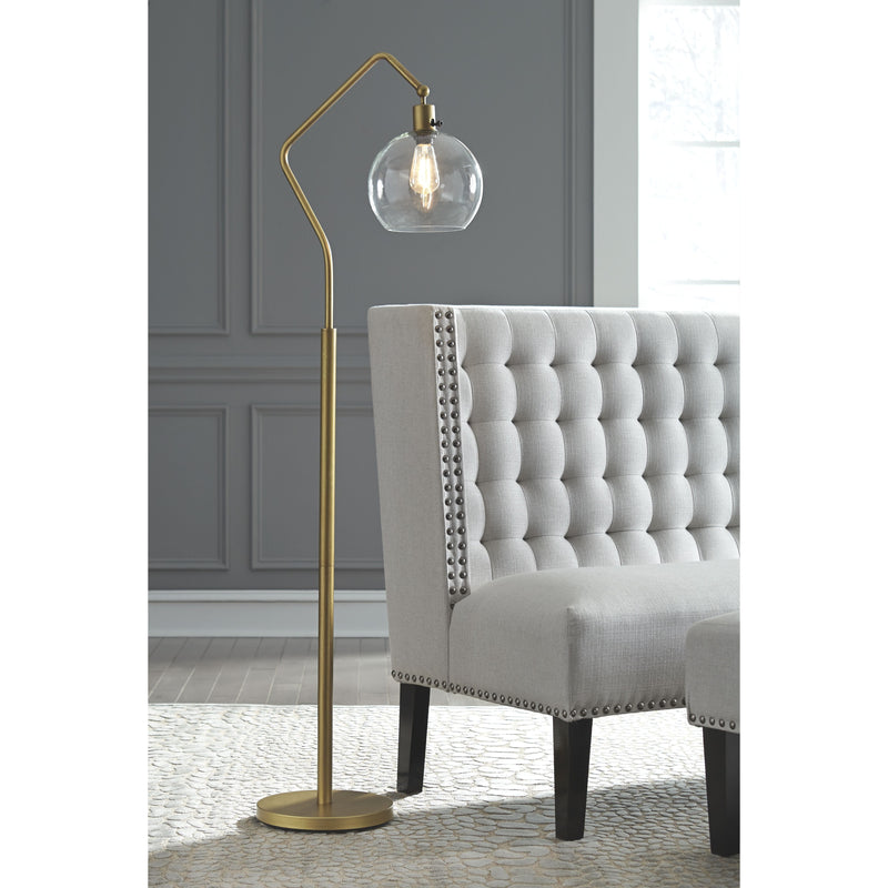 Marilee - Antique Brass Finish - Metal Floor Lamp (1/cn)-Washburn's Home Furnishings