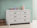 Marion - 6-drawer Dresser Coastal - White-Washburn's Home Furnishings