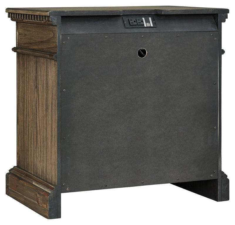 Markenburg - Brown - Three Drawer Night Stand-Washburn's Home Furnishings