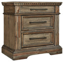 Markenburg - Brown - Three Drawer Night Stand-Washburn's Home Furnishings