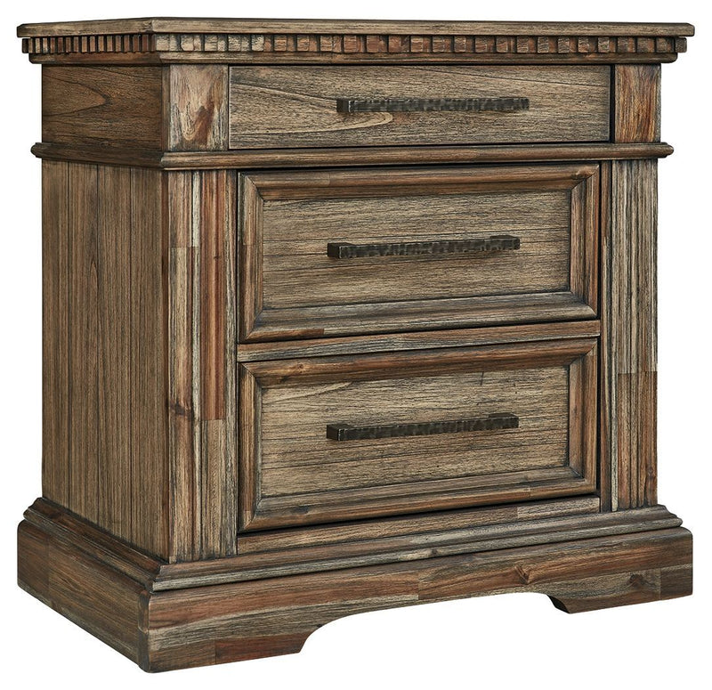 Markenburg - Brown - Three Drawer Night Stand-Washburn's Home Furnishings