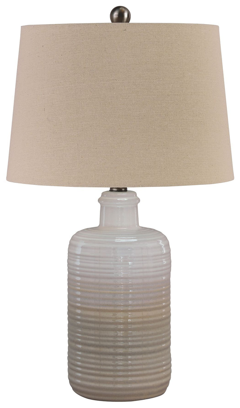 Marnina - Taupe - Ceramic Table Lamp (2/cn)-Washburn's Home Furnishings