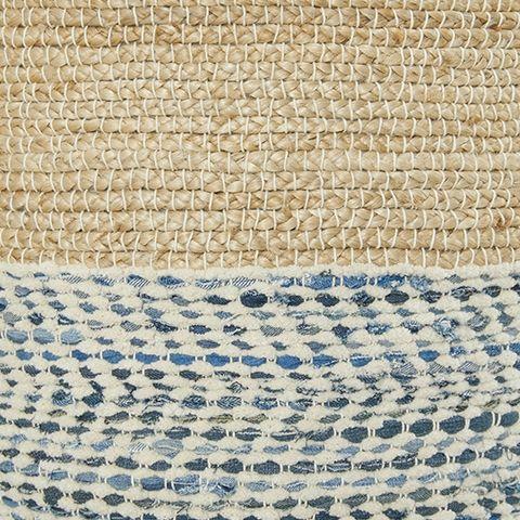 Matson - Natural/blue - Pouf-Washburn's Home Furnishings