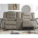 Mccade - Cobblestone - Dbl Rec Loveseat W/console-Washburn's Home Furnishings