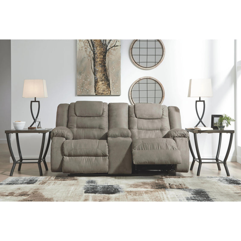 McCade - Cobblestone - DBL Rec Loveseat w/Console-Washburn's Home Furnishings