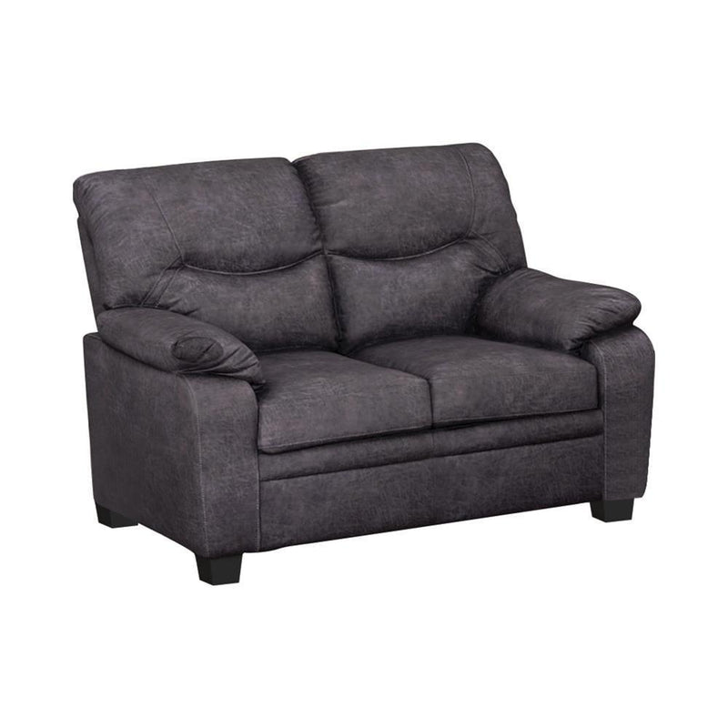 Meagan Pillow Top Arms Upholstered Loveseat - Charcoal-Washburn's Home Furnishings