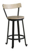 Melenski - Black/gray - Swivel Barstool (2/cn)-Washburn's Home Furnishings