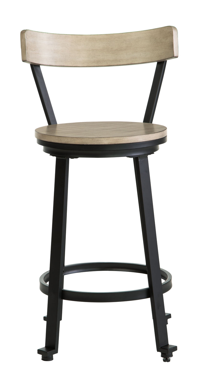 Melenski - Black/gray - Swivel Barstool (2/cn)-Washburn's Home Furnishings