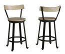 Melenski - Black/gray - Swivel Barstool (2/cn)-Washburn's Home Furnishings