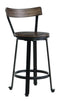 Melenski - Grayish Brown/black - Swivel Barstool (2/cn)-Washburn's Home Furnishings