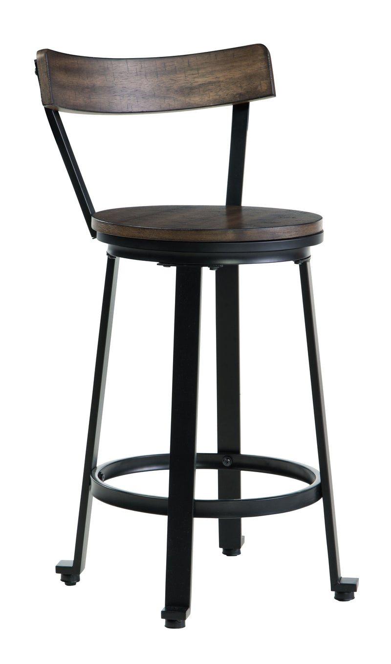 Melenski - Grayish Brown/black - Swivel Barstool (2/cn)-Washburn's Home Furnishings