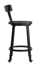 Melenski - Grayish Brown/black - Swivel Barstool (2/cn)-Washburn's Home Furnishings