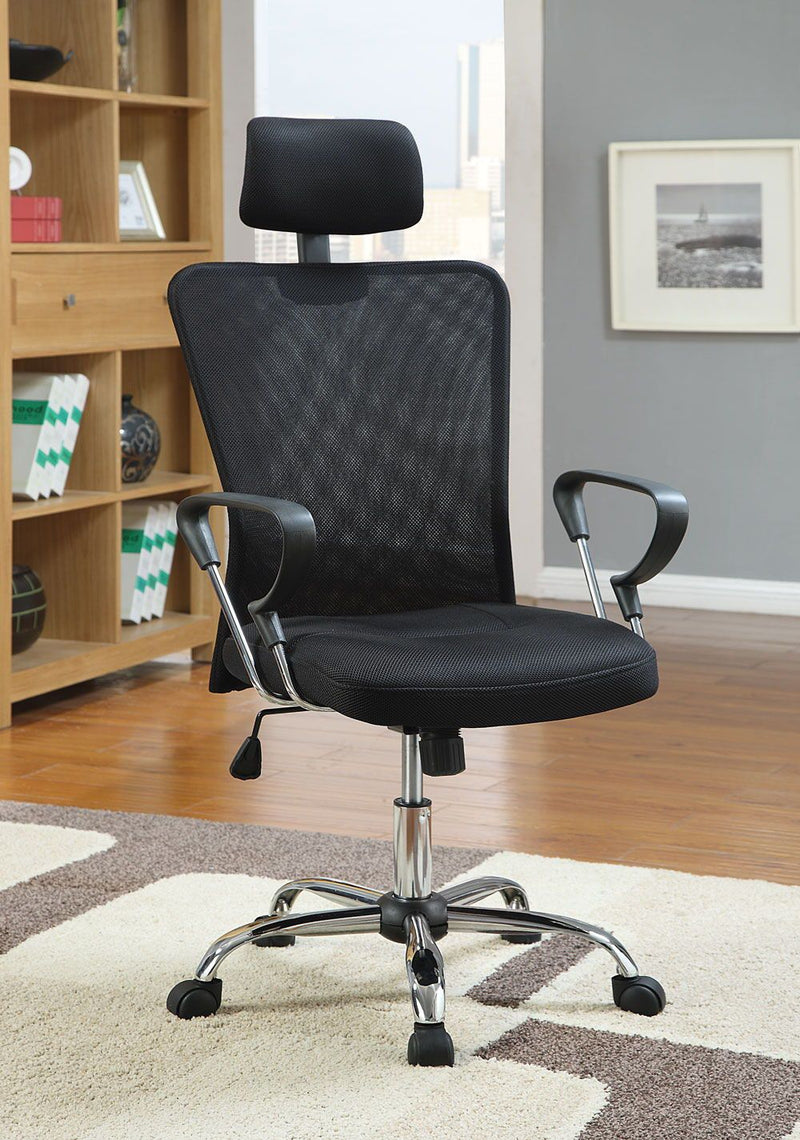 Mesh - Back Office Chair - Black-Washburn's Home Furnishings