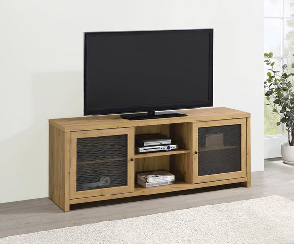 Mesh - Door Rectangular Tv Console - Light Brown-Washburn's Home Furnishings