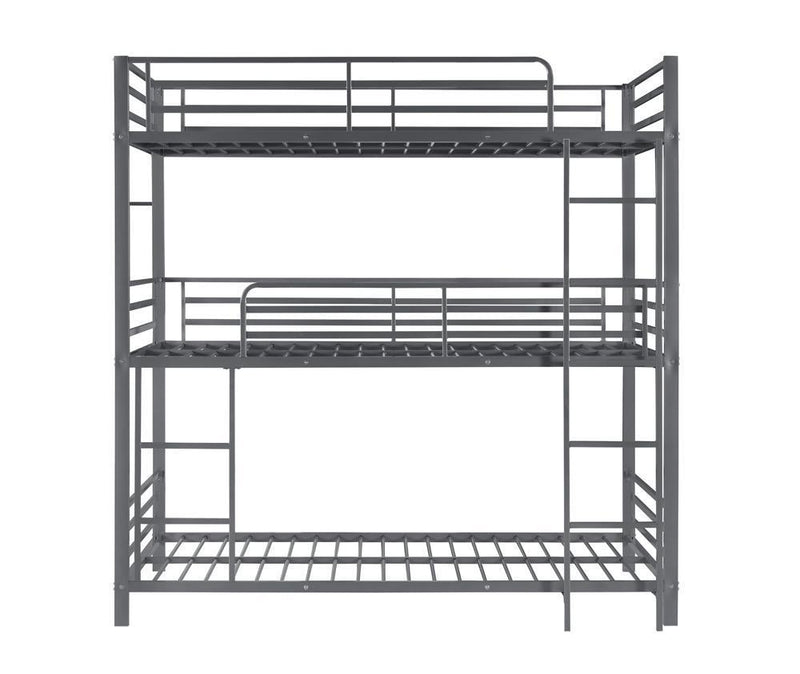 Metal Triple Twin Bunk Bed - Gray-Washburn's Home Furnishings