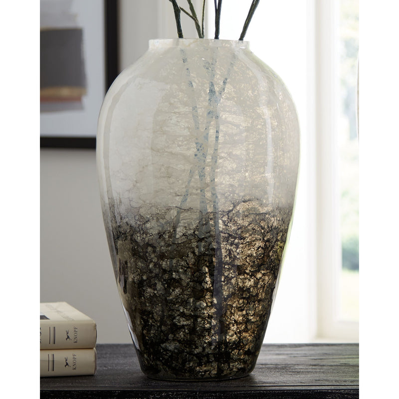 Mirielle - White/gray - Vase - Small-Washburn's Home Furnishings