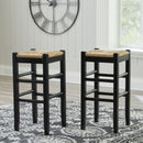 Mirimyn - Black - Bar Height Bar Stool (set Of 2)-Washburn's Home Furnishings