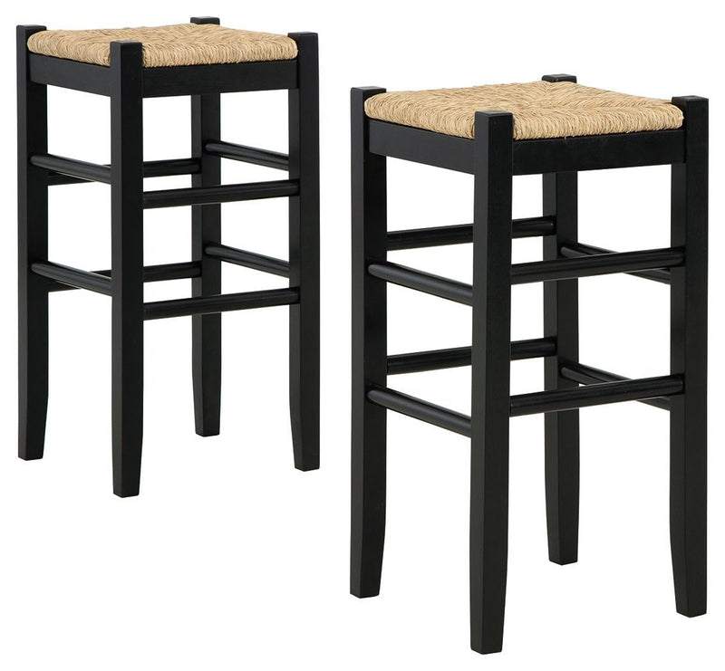 Mirimyn - Black - Bar Height Bar Stool (set Of 2)-Washburn's Home Furnishings