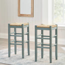 Mirimyn - Teal - Bar Height Bar Stool (set Of 2)-Washburn's Home Furnishings