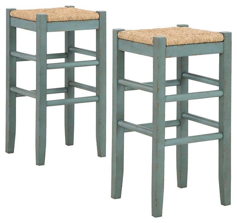 Mirimyn - Teal - Bar Height Bar Stool (set Of 2)-Washburn's Home Furnishings