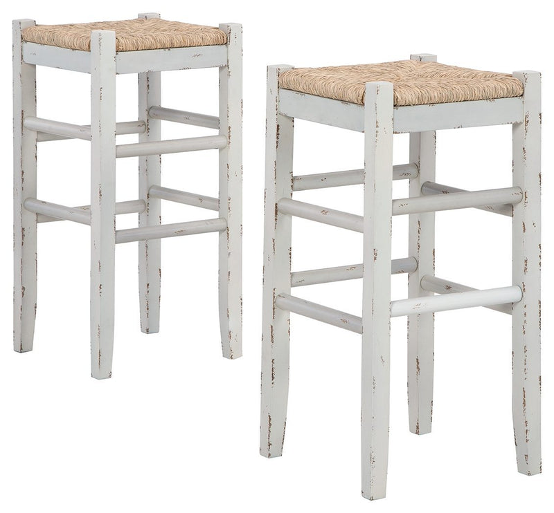 Mirimyn - White - Bar Height Bar Stool (set Of 2)-Washburn's Home Furnishings