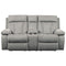 Mitchiner - Fog - Dbl Rec Loveseat W/console-Washburn's Home Furnishings