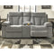 Mitchiner - Fog - Dbl Rec Loveseat W/console-Washburn's Home Furnishings