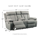 Mitchiner - Fog - Dbl Rec Loveseat W/console-Washburn's Home Furnishings