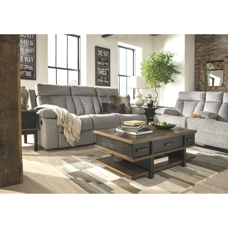 Mitchiner - Fog - Rec Sofa W/drop Down Table-Washburn's Home Furnishings